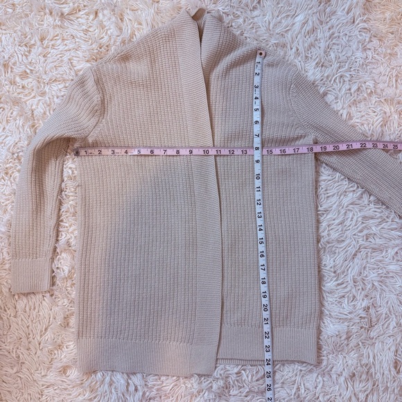 Club Monaco open front knit cardigan long sleeve SZ XS cotton beige - Picture 6 of 9